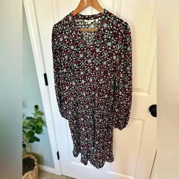 Boden Tie Neck Shirt Dress size 10L - Picture 7 of 10